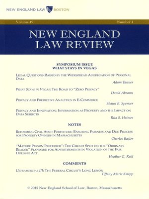 cover image of New England Law Review